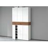 Schuhschrank INOSIGN "Savona", weiß (weiß hg, oak wotan), B:114cm H:200cm T:35cm, Spanplatte, Schränke, Höhe 200cm, 12 Einlegeböden, 21 Fächer