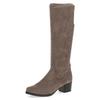 Stiefel CAPRICE, Damen, Gr. 39, XS-Schaft, grau (taupe), Textil, elegant, Schuhe, Blockabsatz, Schlupfstiefel mit Stretch-XS-Schaft in schmaler Form