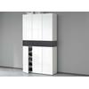 Schuhschrank INOSIGN "Savona", weiß (weiß hg, zement), B:114cm H:200cm T:35cm, Spanplatte, Schränke, Höhe 200cm, 12 Einlegeböden, 21 Fächer
