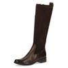 Stiefel CAPRICE, Damen, Gr. 38,5, XS-Schaft, braun (dunkelbraun), Leder, Textil, elegant, Schuhe, Blockabsatz, Langschaftstiefel, Businessstiefel, bequeme Weite