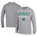 Men's Champion Gray Hawaii Rainbow Warriors Icon Logo Basketball Jersey Long Sleeve T-Shirt