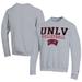 Men's Champion Gray UNLV Rebels Stacked Logo Volleyball Eco Powerblend Pullover Sweatshirt