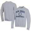 Men's Champion Gray College of New Jersey Lions Icon Logo Basketball Eco Powerblend Pullover Sweatshirt