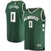 Men's Fanatics Branded Damian Lillard Hunter Green Milwaukee Bucks Fast Break Player Jersey - Icon Edition