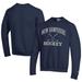 Men's Champion Navy New Hampshire Wildcats Icon Logo Hockey Eco Powerblend Pullover Sweatshirt