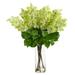 Nearly Natural 24in. Artificial Lilac Arrangement with Cylinder Glass Vase Green