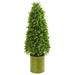 Nearly Natural 41? Eucalyptus Cone Topiary Artificial Tree in Metal Planter (Indoor/Outdoor)