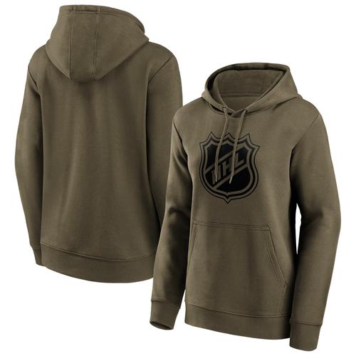 NHL Fanatics Branded Iconic Preferred Logo Graphic Hoodie - Khaki - Damen