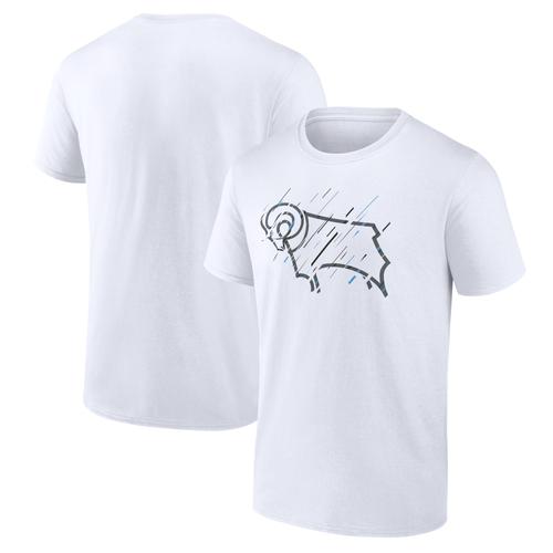 Derby County Etch Logo Graphic T-Shirt – Weiß – Herren