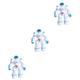 SAFIGLE 3 Sets Robot Model Robot for Kids Robots for Kids 8-12 Robot Toys for Kids 5-7 Light up Robot Toy Flashing Robot Toy Baby Toy Creative Toy for Boys Doll White Plastic Music Child