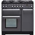 Rangemaster Toledo + TOLP90DFFSL/C 90cm Dual Fuel Range Cooker - Slate - A/A Rated