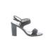 Adrianna Papell Heels: Black Solid Shoes - Women's Size 6 - Open Toe