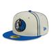 Men's New Era Cream/Blue Dallas Mavericks Piping 2-Tone 59FIFTY Fitted Hat