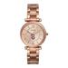 Women's Fossil Rose Gold Chicago Cubs Carlie Stainless Steel Watch