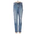 Madewell Jeans - Mid/Reg Rise Skinny Leg Denim: Blue Bottoms - Women's Size 24 - Distressed Wash