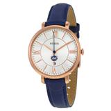 Women's Fossil Gold/Navy New York Mets Jacqueline Leather Watch