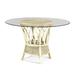 Braxton Culler Everglade Dining Table Glass/Wicker/Rattan in White/Black | 29.3 H x 42 W x 42 D in | Wayfair 905-075/GL0999-061/ANTFROSTWHITE