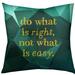 East Urban Home Do What is Right Indoor/Outdoor Throw Pillow Polyester/Polyfill blend in Green/Yellow | 30 H x 30 W x 3 D in | Wayfair