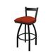 Holland Bar Stool 821 Catalina Low Back Swivel Bar Stool Leather in Gray/Blue/Black | Counter Stool (25" Seat Height) | Wayfair 82125BW021