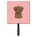 Caroline's Treasures Checkerboard Labrador Leash Holder & Wall Hook Metal in Pink/Brown | Wayfair BB1234SH4