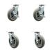 Service Caster 4 Piece Lavex Lodging Cart Caster Set, Rubber | 12 H x 12 W x 12 D in | Wayfair LAV-SCC-30CS820-TPRBD-TLB-BSL-2-BSL-2