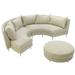 Seasonal Living Fizz 168" Wide Curved Patio Sectional w/ Cushions Wood in White | 36 H x 168 W x 63 D in | Wayfair