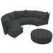 Seasonal Living Fizz 168" Wide Curved Patio Sectional w/ Cushions Wood in Gray/Black | 36 H x 168 W x 63 D in | Wayfair