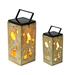 Techko Solar Holiday Silhouette Indoor/Outdoor Garden Décor Lantern in Brown | 10.8 H x 5.3 W x 5.3 D in | Wayfair SPL-709