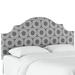 Etta Avenue™ Bailey Nail Button Notched Neo Leo Panel Headboard Upholstered/Linen/Cotton in Gray/Brown | King | Wayfair