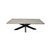 Loon Peak® Ireland Adler 86.6" Solid Oak Dining Table Wood/Metal in Gray | 35.4" W x 86.6" L | Wayfair AB5DF1D25C6D4503AFD7E384F594A52D