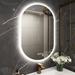 Brayden Studio® Ahmiyah Oval LED-Bathroom-Mirror/Anti-Fog/Dimmable/Color Changing/Bluetooth Speakers in White | 36 H x 24 W x 0.98 D in | Wayfair