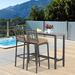 Latitude Run® 2-person Outdoor Solid Metal Dining Set For Balcony, living Room Metal in Gray | 54.6 W x 15.6 D in | Wayfair