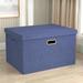 Rebrilliant Clothes Storage Fabric Box Fabric in Blue | 11.81 H x 17.32 W x 11.41 D in | Wayfair 3349F1F3AF724DD7B261F39363ACC0D0