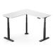 Inbox Zero Kamraan Direction Height Adjustable L-Shape Standing Desk Wood/Metal in White/Black | 60 W x 24 D in | Wayfair