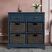 August Grove® Abubokar Solid Wood 6 Drawer Accent chest Wood in Blue/Brown | 28.01 H x 28.01 W x 11.81 D in | Wayfair