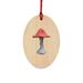 The Holiday Aisle® Mushroom Wooden Christmas Holiday Shaped Ornament Wood in Brown/Gray/Red | 3 H x 3 W x 1 D in | Wayfair