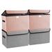 Hokku Designs Fabric Storage Bin Fabric in Pink/Gray | 9.5 H x 14.6 W x 9.5 D in | Wayfair 68E741EA07734ACDBA66847CBD2112E9