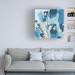 Wrought Studio™ Modern & Contemporary Blue Elipses II Framed On Canvas by June Erica Vess Print Canvas, in Blue/White | Wayfair