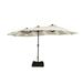 Latitude Run® Hoskie 181.1" x 106.3" Outdoor Rectangular LED Lighted Market Umbrella Metal in Brown | 96.46 H x 181.1 W x 106.3 D in | Wayfair