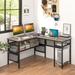 17 Stories Aydien 55" W L-Shaped Computer Desk Wood/Metal in Brown/Gray | 29 H x 55 W x 20 D in | Wayfair 030BDD3EB3F9477B9CFB7D63120D2E1D