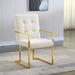 Orren Ellis Cafer Modern Dinning Chairs, Dining Room Chairs, Dining Chairs Upholstered/Velvet/Metal in White/Yellow | Wayfair