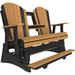 LuxCraft Outdoor Gliding Polywood Bench in Black/Brown | 48.5 H x 67 W x 40.25 D in | Wayfair 5apbag-cedar/black