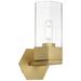 Claverack 11.5" High Brushed Brass Sconce With Clear Glass Shade