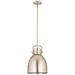 Newton Metal Bell 10"W Satin Nickel Stem Hung Pendant w/ Satin Nickel