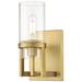 Utopia 11.63" High Brushed Brass Sconce With Clear Glass Shade