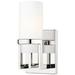 Utopia 11.63" High Polished Nickel Sconce With Matte White Glass Shade