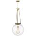 Beacon 17.75" Wide Antique Brass Pendant With Clear Glass Shade