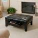 Tucson Black Leather Storage Ottoman Coffee Table