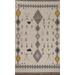 Geometric Moroccan Area Rug Hand-Knotted Wool Carpet - 6'8"x 11'0"