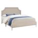 Monarch Specialties - Bed, Queen Size, Bedroom, Upholstered, Beige Linen Look, Chrome Metal Legs